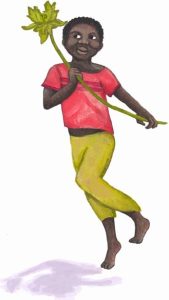 4 Yaya with papaya leaf