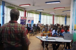 Dr. Worku Mulat at Jimma American Corner Innovation Center