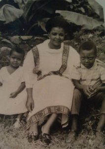 Mekonnen as a child with his mother and sister.